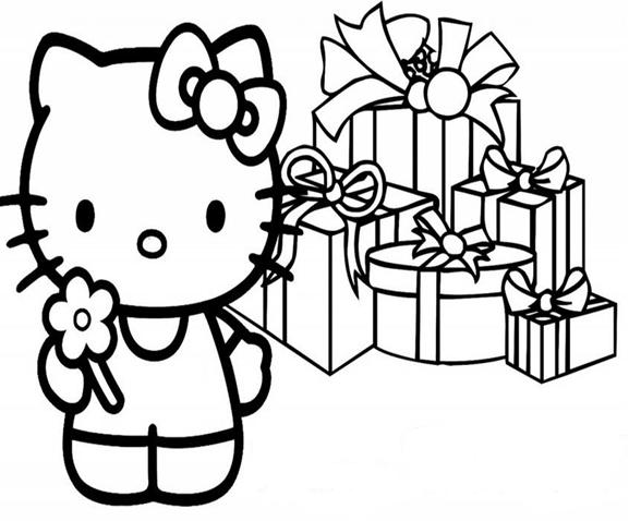 Christmas - 43+ Hello Kitty Cafe Coloring Pages for Adults